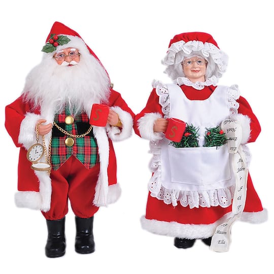 Santa's Workshop 15" Mr. & Mrs. Claus Set By Santasworkshop in Red | Michaels®